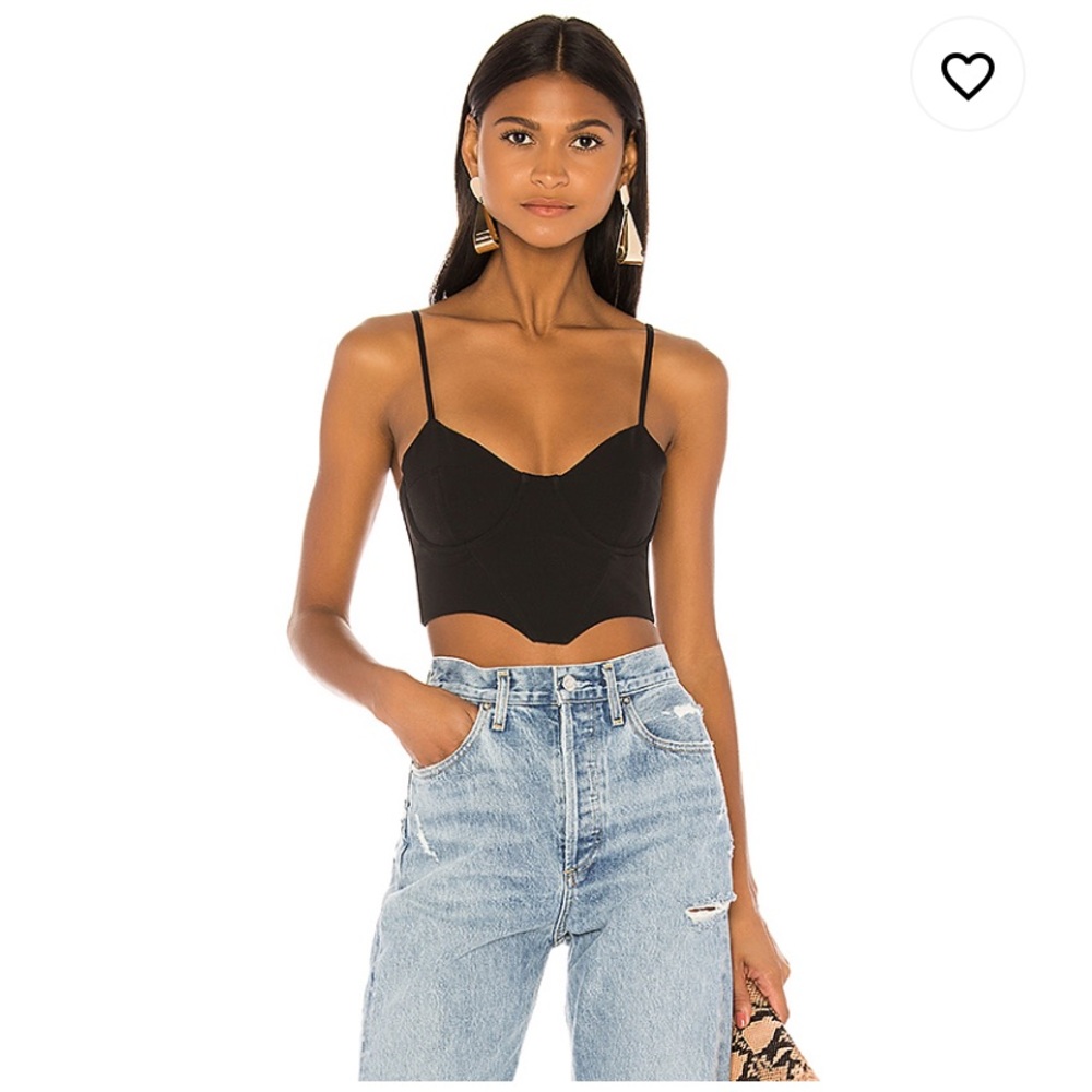 NBD Lacey Bustier Top in Black